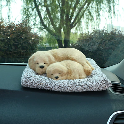Car ornaments — decoration pet simulation cat ornaments - large-labrador-mother-and-son-earthy