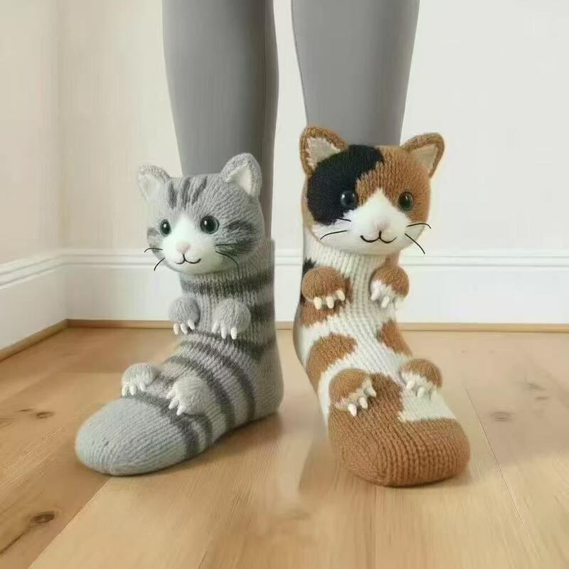Cross-Border New Model Animal Socks Plush Crochet Sloth 3D Cute Animal Floor Socks Unisex Warm Socks