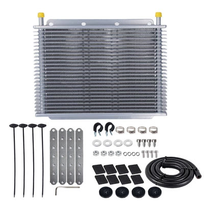 Cooler 19 Rows 25 Rows – car radiator - 25-rows-of-silver-with-accessories