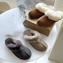 河南桑坡女拖鞋外穿羊皮毛一体雪地靴包头冬季星拖舒适百搭冬季款
