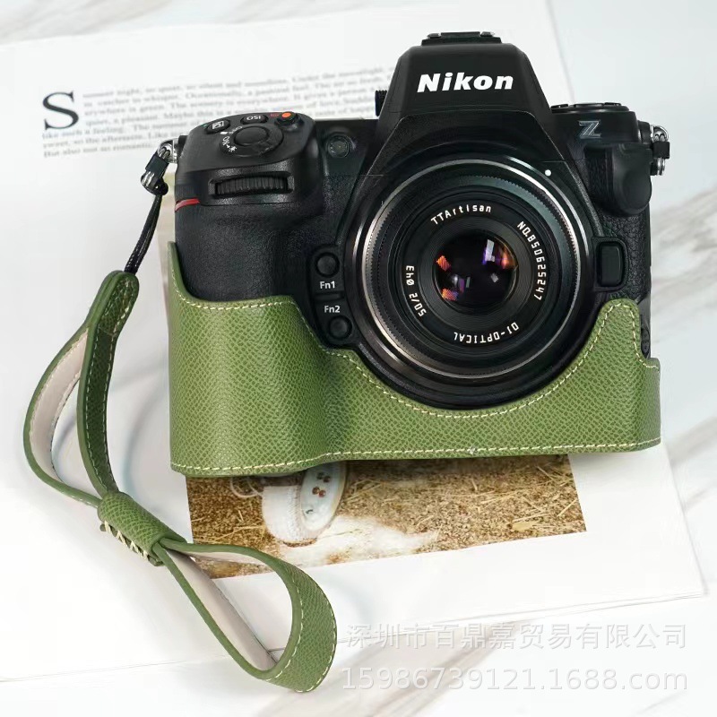 (2개) 니콘 Z8 가죽 케이스 베이스 Z8 마이크로 단일 카메라 가방 Z8 휴대용 보호 케이스 레트로 가죽 하프 세트