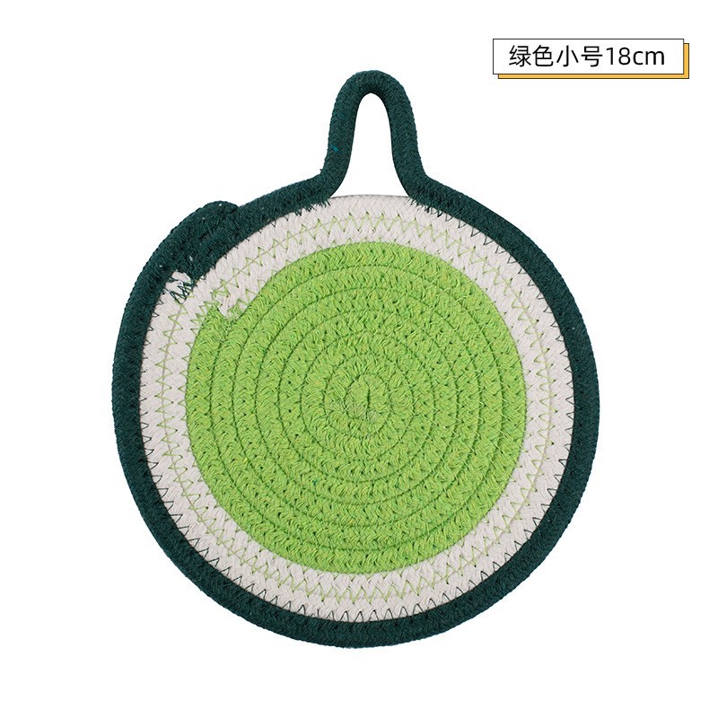 Almohadilla de té terminada-tamaño pequeño verde 18cm