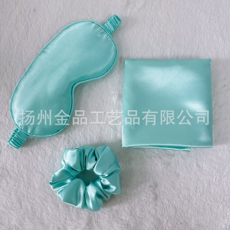 Fresh Green Eye Mask + Hair Ring + Pillow Cover Set de tres piezas (Paque completo OPP)