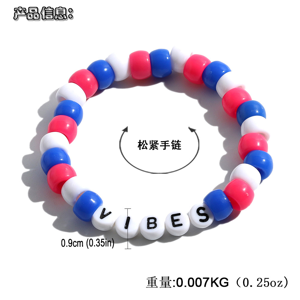 Bracelet De Couleur De Contraste De Lettre Ronde Acrylique De Mode En Gros display picture 33