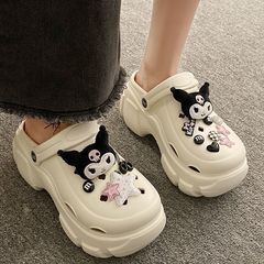 超厚底洞洞鞋女夏季外穿2023新款網紅流汗小狗可愛百搭涼拖鞋