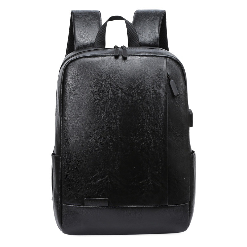 Feisha Backpack Men's Bag Youth School Bag Simple Pu Leather Computer Backpack for Men Waterproof Business Backpack