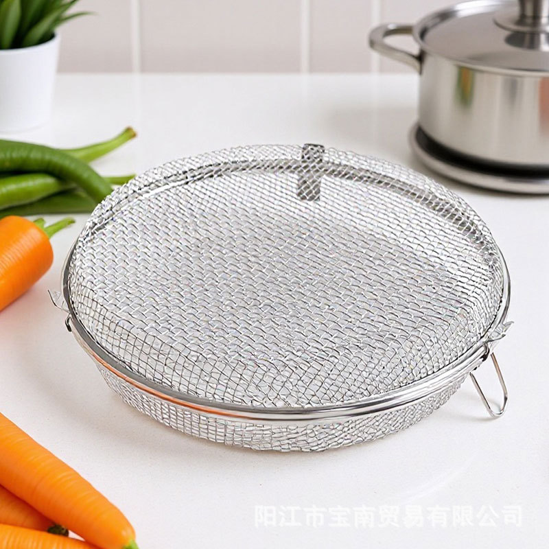 304 Stainless Steel Drain Basket Dishwasher Mesh Sieve Household Kitchen Tableware Spoon Tableware Cleaning Basket Barbecue Grill Baking