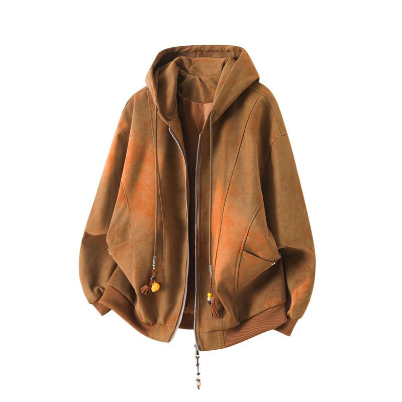 New autumn and winter PU leather jacket for men with hood, vintage pendant design, couple's matching style, windproof fashion top New autumn and winter PU leather jacket for men with hood, vintage pendant design, couple's matching style, windproof fashion top