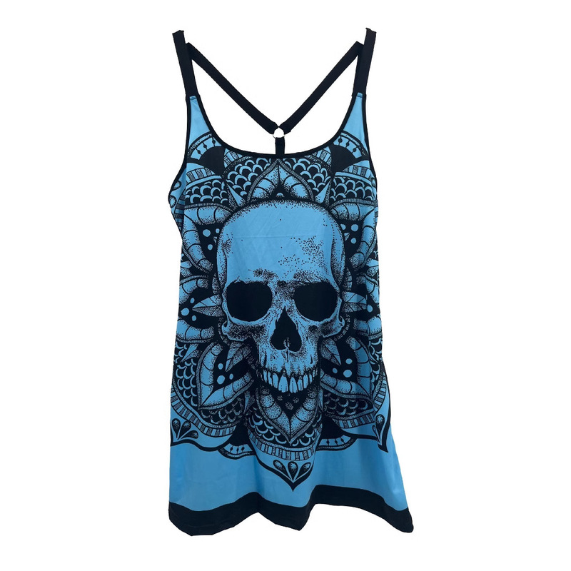 European and American plus size wish Amazon eBay Sexy Slim print sling V-neck vest top T-shirt