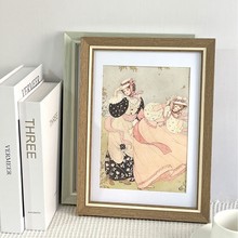 现代简约PS油画框线条外框立体木纹证书挂墙摆台装饰儿童画装饰装