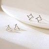 Small triangle, design earrings, silver 925 sample, internet celebrity