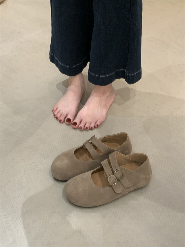 晚风日系双排扣复古玛丽珍鞋女秋款内增高磨砂勃肯单鞋子女鞋|undefined