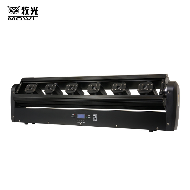 Bar faro seis-ojo luz láser sola etapa roja swing auto-caminar a todo color controlado por voz láser sacudiendo la cabeza luz láser