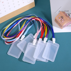 卸売りの事務の仕事の胸の札のカードのカードのカバーと紐の透明なプラスチックの学生の証明書の札の門限のカードのカバー