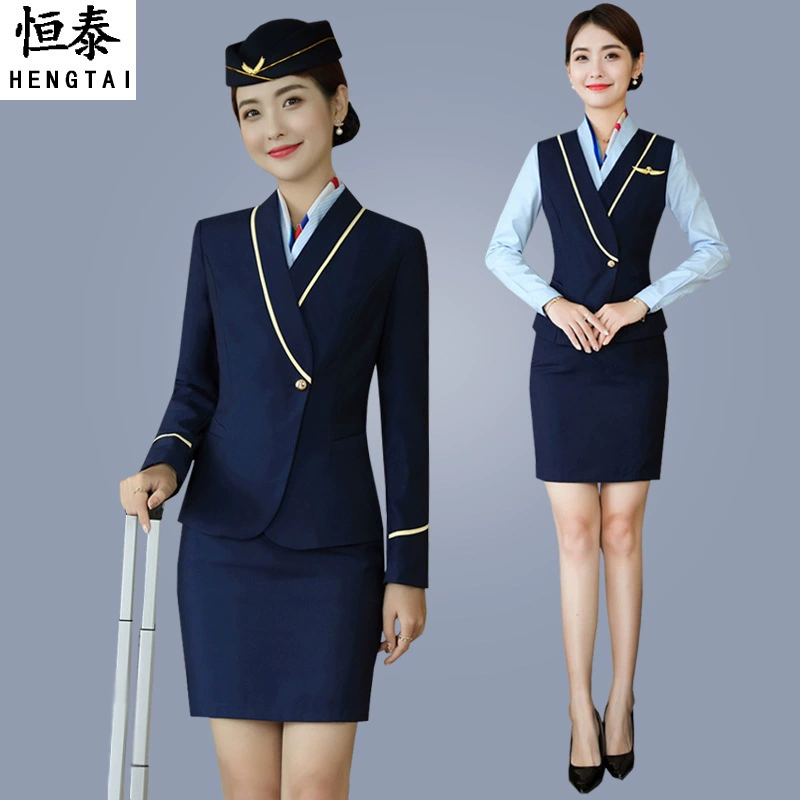 Профессиональный костюм женский China Southern Airlines Стюардесса колледжа Одежда Униформа для офильма на высокоскоростном рельсе Гостиничная стойка регистрации Рабочая одежда женская