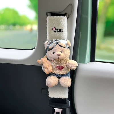 Bear Car Decoration Protection – Seat belt shoulder pad - 16-types-of-lambswool-doll-shoulder-straps
