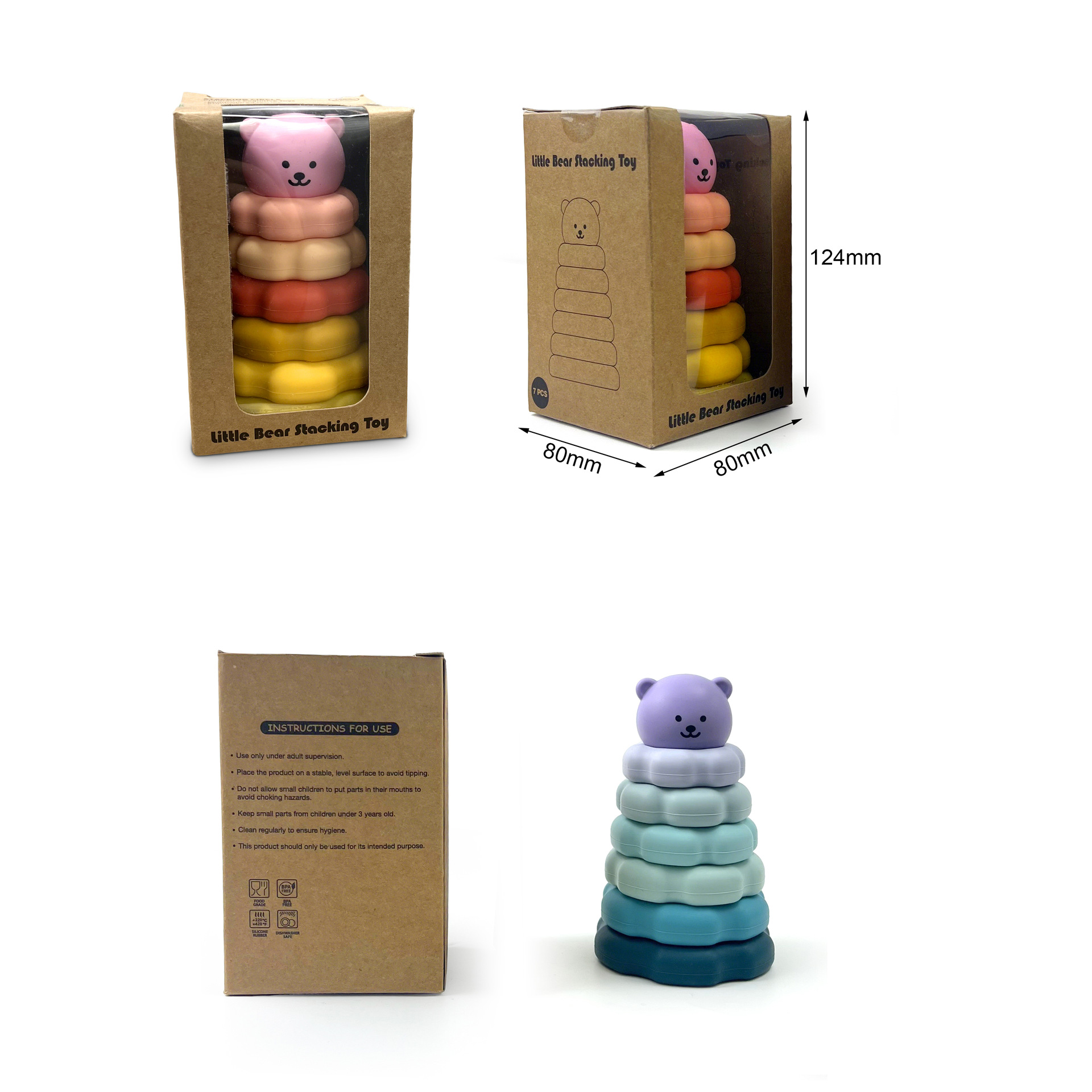 Bloques de educación temprana para bebés de 1 - 3 años de edad, goma de silicona, plástico digital, juguetes para bebés apilados