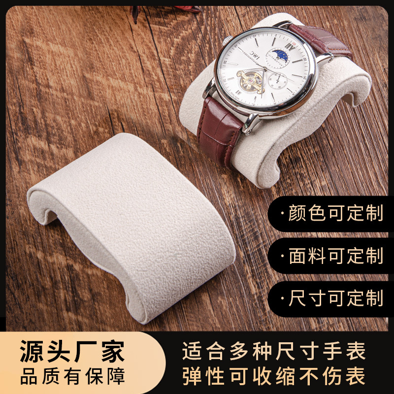 Nuevo reloj almohada bolsas de almohada de tela de lana de alta calidad reloj pulsera correa de brazalete de almacenamiento estante de exhibición acabado fijo accesorios de caja de reloj