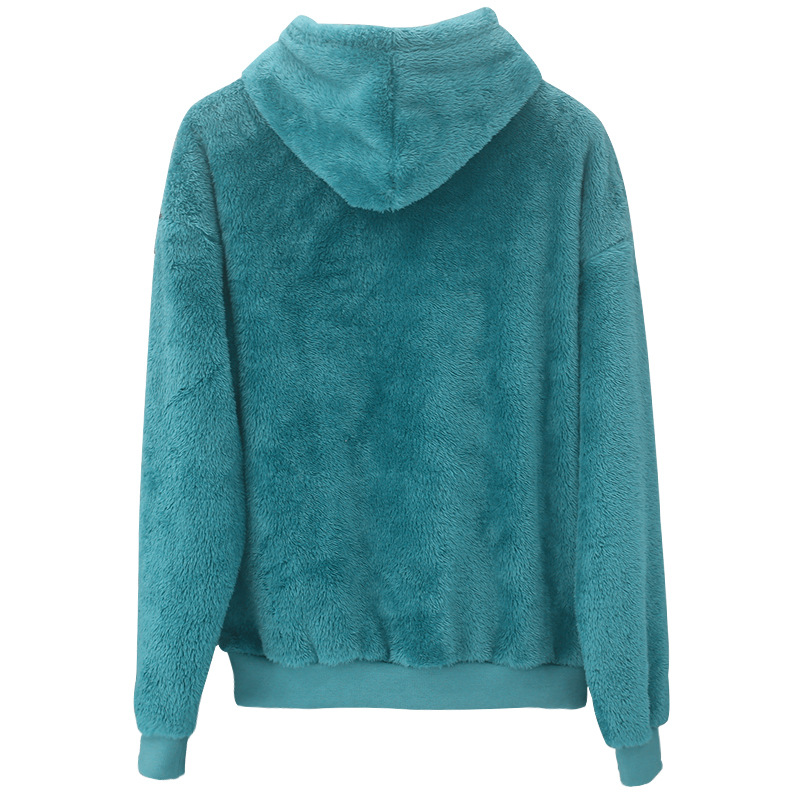 Herren Winter Kapuzenpullover Aus Flanell Mit Lammwolle Gefüttert_voghion.com