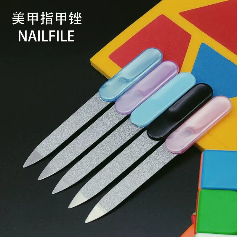 厂家直销不锈钢指甲锉 美甲工具打磨锉条 双面指甲搓条 现货供应