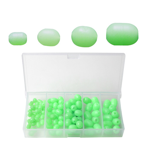 Hunting High Lure Fishing Accessories 100-Piece Soft Stop Bead Set Anti-Collision Beans Glow-in-the-Dark Beads Cross-Border Offshore Fishing Long-Range Fishing Gear