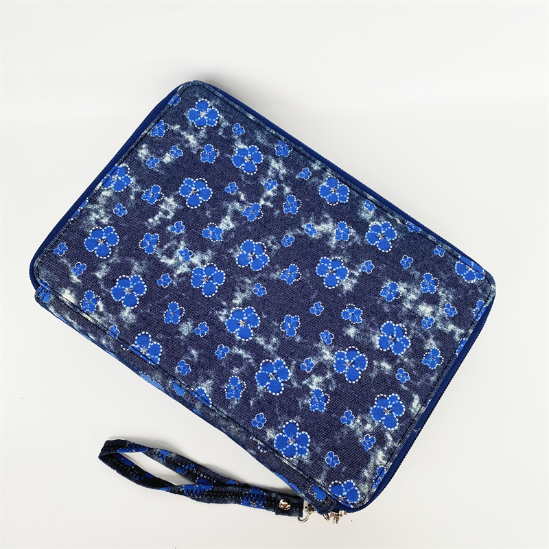 Bolsa de lápices multicolor con estampado de tela Oxford, bolsa de papelería para estudiantes, bolsa de lápices de almacenamiento de pintura artística con 200 agujeros, cremallera portátil