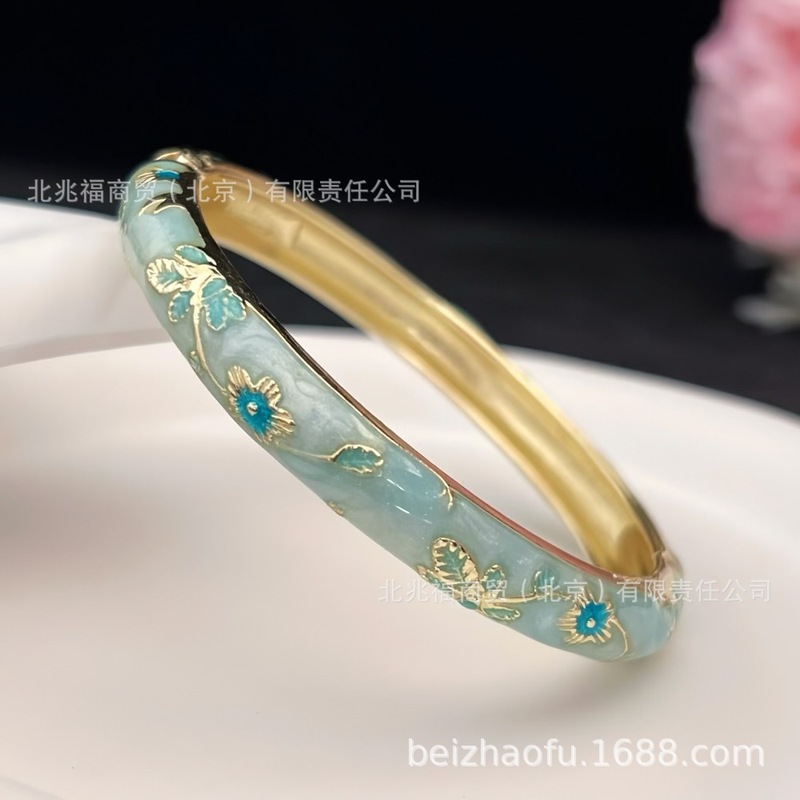 北京エナメルオイルドリップブレスレット、上質な花柄の女性用ブレスレット、紫禁城の旅行のお土産、人気のスポット|undefined