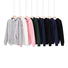 秋冬外贸男装保罗POLO卫衣刺绣小马标加绒开衫拉链连帽外套上衣男