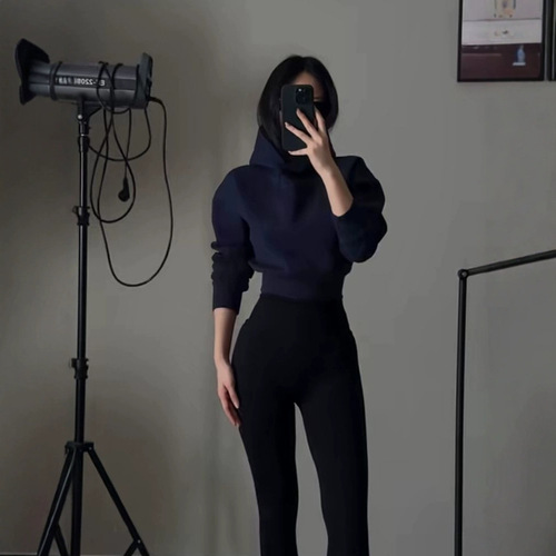 Women's Winter Fitness-Designed Niche-Style Hoodie Coat with Sporty Casual Chic Aesthetic