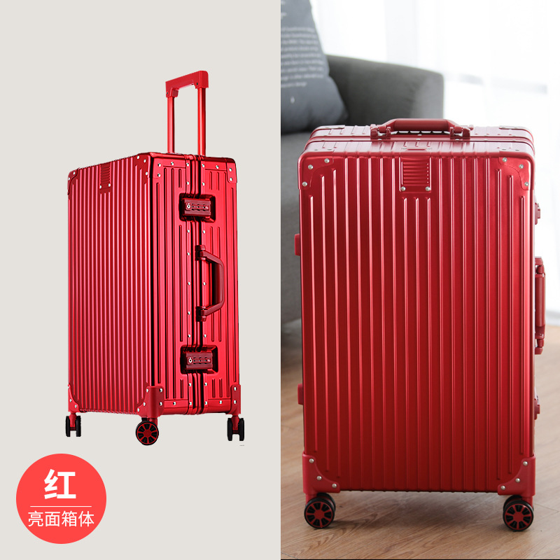 Maleta trolley de aleación de aluminio y magnesio, maleta de 24 pulgadas, maleta de negocios, maleta con contraseña de metal, maleta de embarque de 20 pulgadas