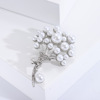 High-end brooch from pearl with bow, elegant dress, suit lapel pin, pin, wholesale, Korean style