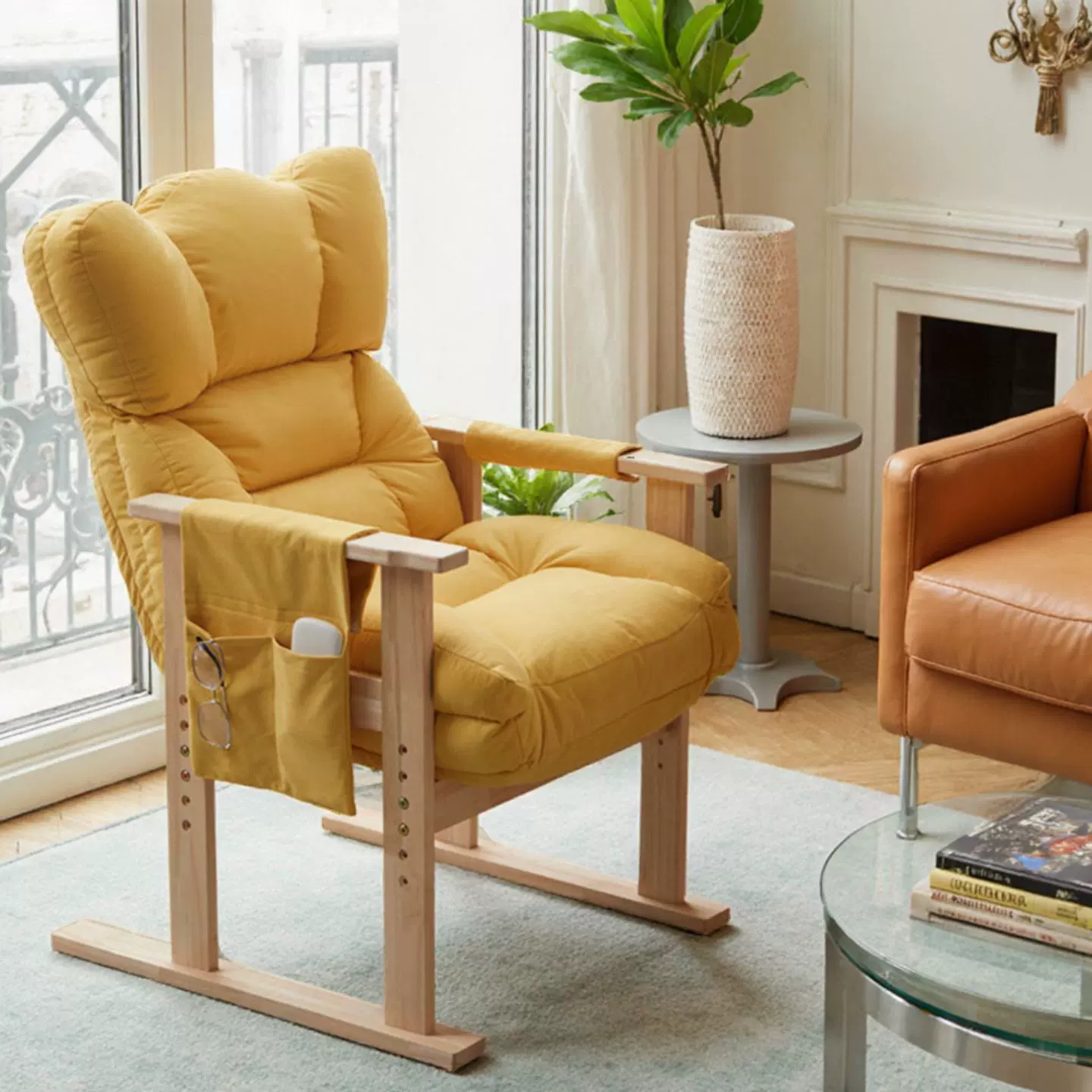 当天发实木可躺书桌座椅电脑椅宿舍办公单人靠背椅卧室懒人沙发椅