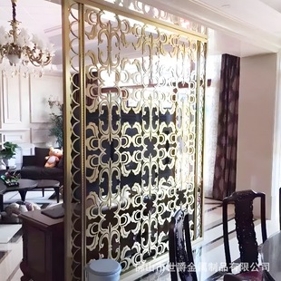 European Simple Living Room Study Entrance Aluminum Art Screen Style Copper Art Cut Out Carved Screen Partition Manufacturer Customized