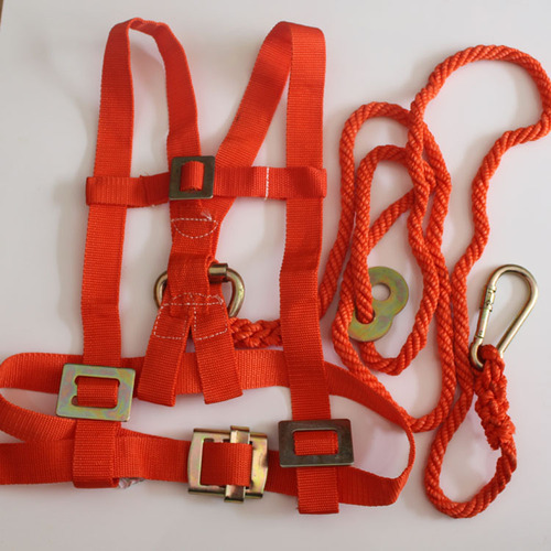 Orange safety belt high-altitude double-back half-body anti-fall safety protection hanging polypropylene material three-meter rope high strength
