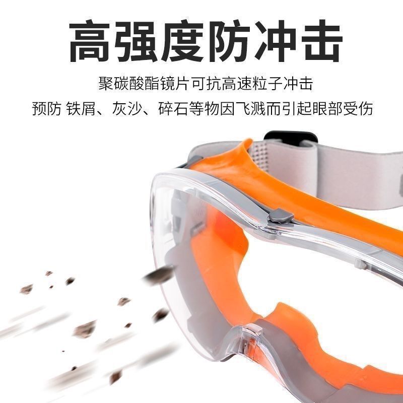 护目镜防雾高清防冲击飞溅工业切割防尘打磨开骑行劳保防护眼镜|undefined