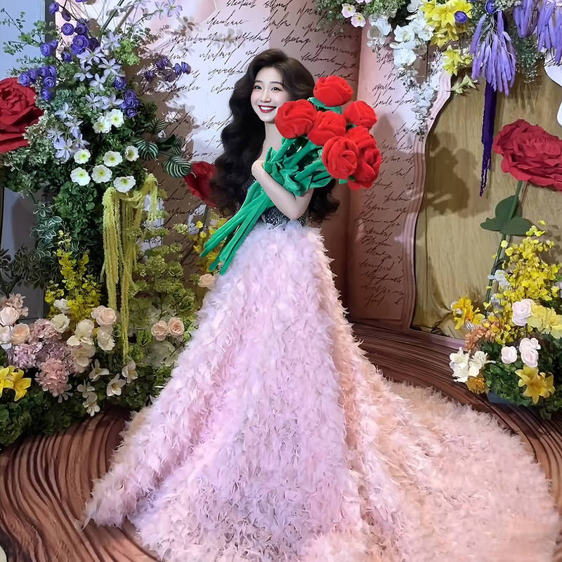 一路生花接亲游戏道具超大红玫瑰花结婚求婚接新娘表白装饰七夕|undefined