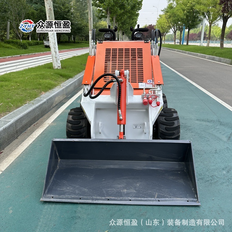 山东众源 家用室内外装卸施工抓木用出口美国380迷你电动装载机