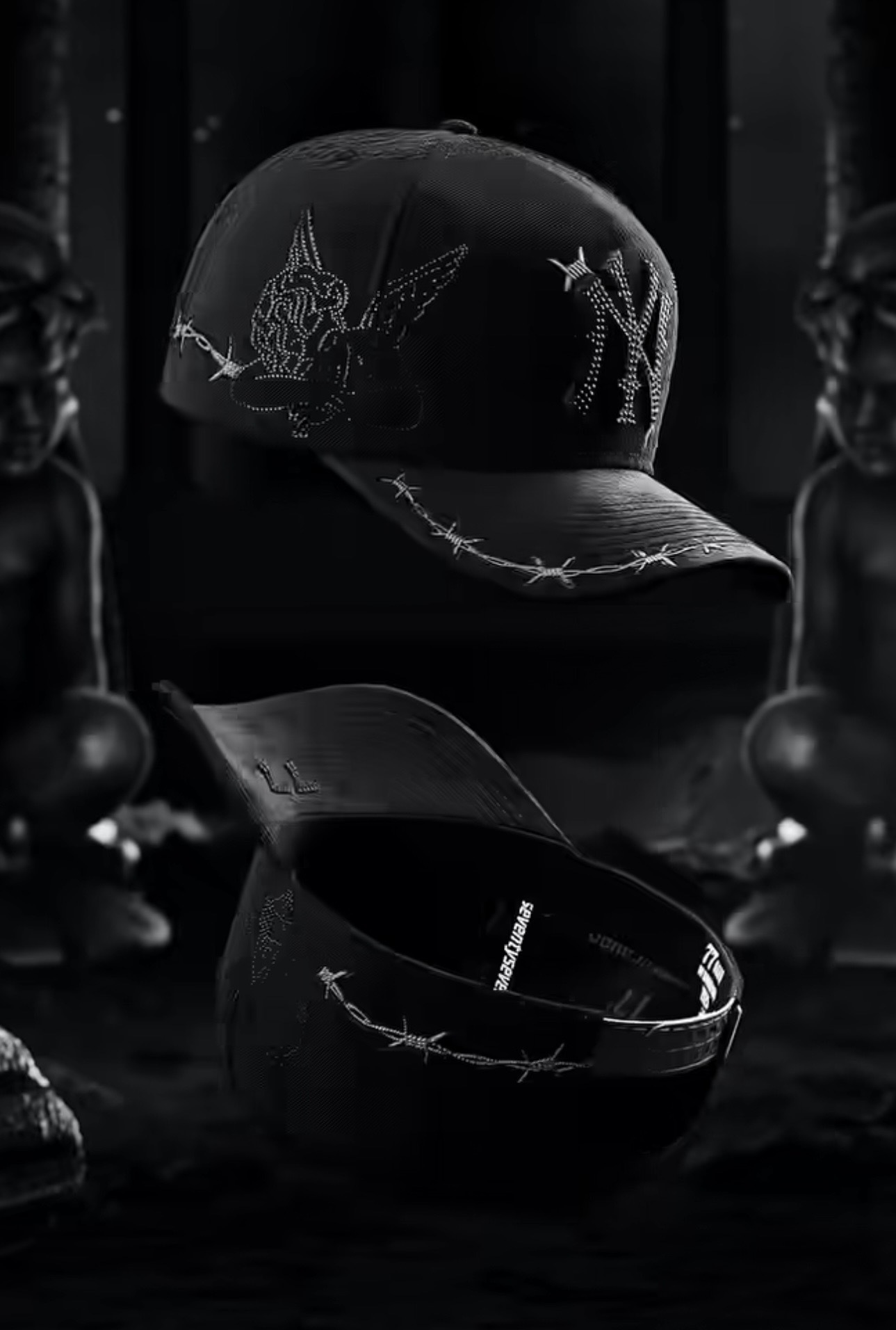 Nuevo Meike Duo Dandy bordado ajustable gorra de boca de pato borde curvo gorra de béisbol con diamantes barba tío