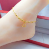 Ankle bracelet, fashionable one bead bracelet, brass accessory, Korean style