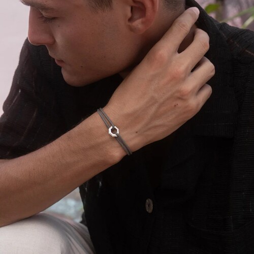 Cross-border fashion beaded bracelet for men, woven band, simple adjustable cord, student jewelry, niche bracelet.