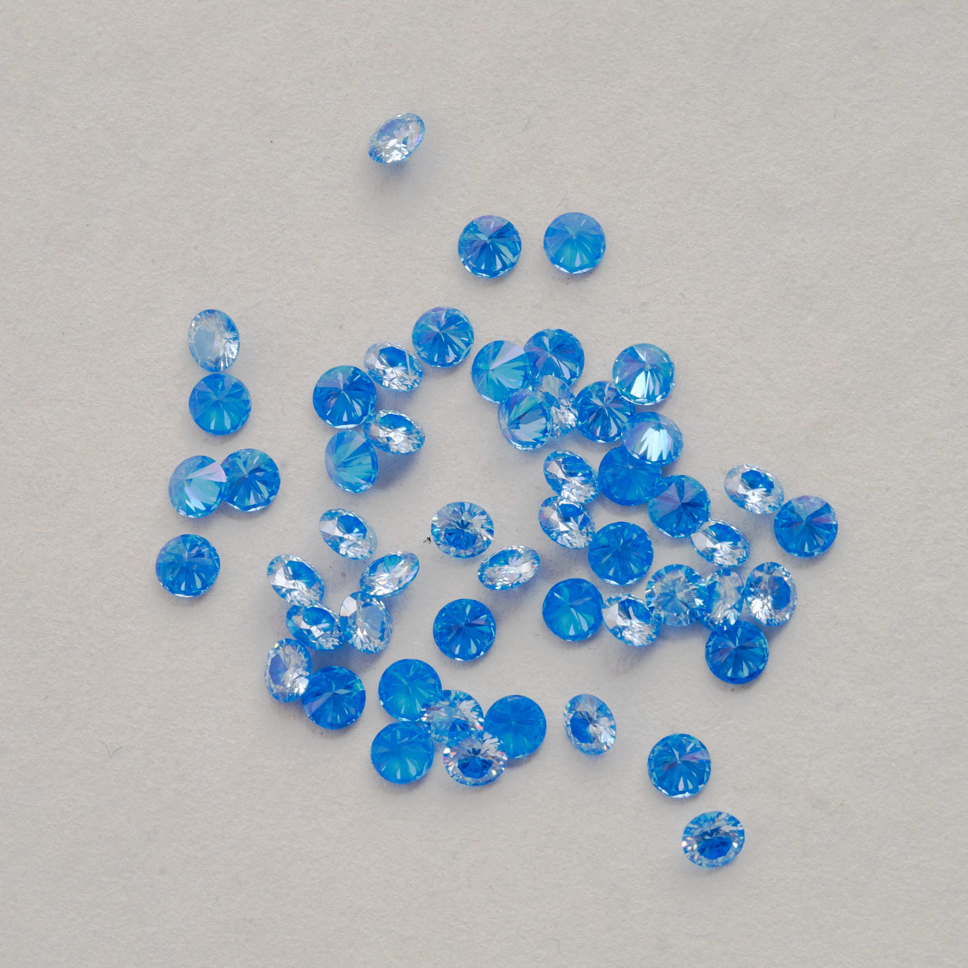 Wuzhou venta directa redonda chapada rosa azul azul piedra desnuda de 3mm cm piedra con piedra pequeña broca al por mayor desnuda