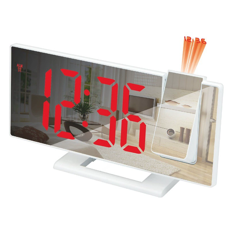 Новые светодиодные проекционные часы, многофункциональные цифровые часы, автоматические светочувствительные цифровые часы с зеркальными USB-часами