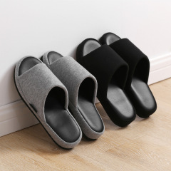 靜石廬|情侶日式靜音無聲地板拖鞋女PU皮辦公室室內厚底家居鞋春