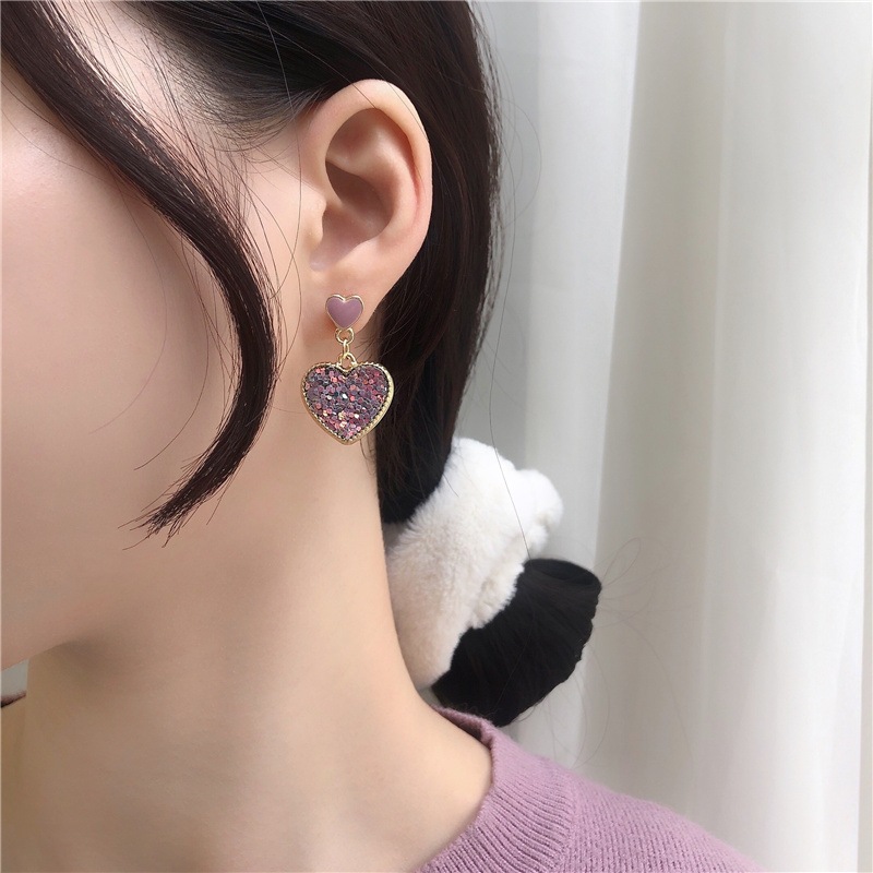 Drop Earrings Classification 1 Pair Simple Style Heart Shape Alloy Enamel Women's Drop Earrings