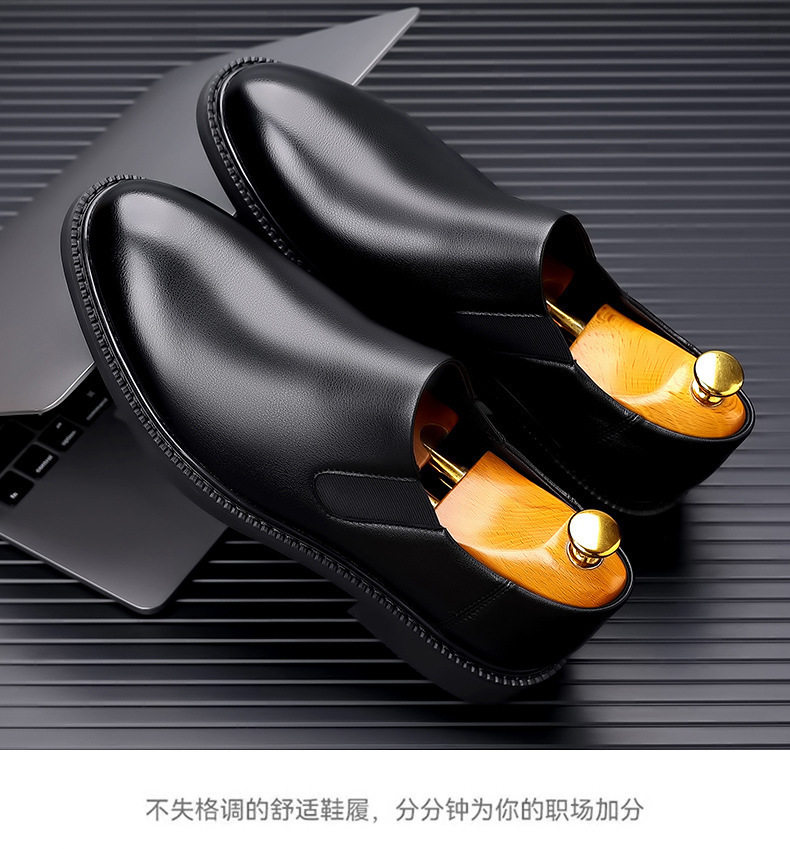 Giày lười nam da công sở cổ thấp đế bằng chống trơn trượt, thoáng khí nhẹ êm — W29 màu đen chi tiết 12
