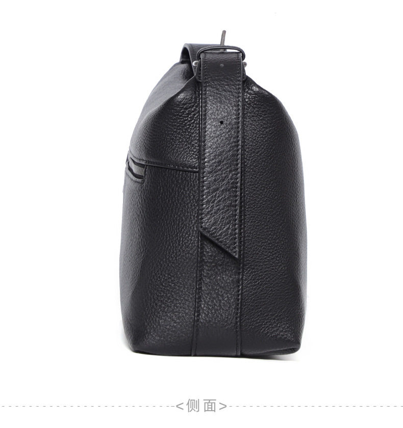Túi đeo chéo nam da bò mềm dung tích lớn 29×11×17 cm — Màu đen chi tiết 15