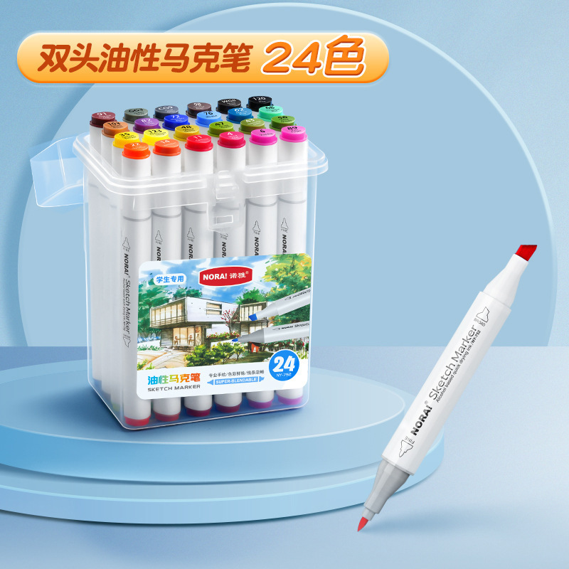 Juego de rotuladores a base de aceite Noya, cuerpo triangular, rotuladores de doble punta para graffiti y acuarela, rotuladores de colores para estudiantes, rotuladores de dibujo.