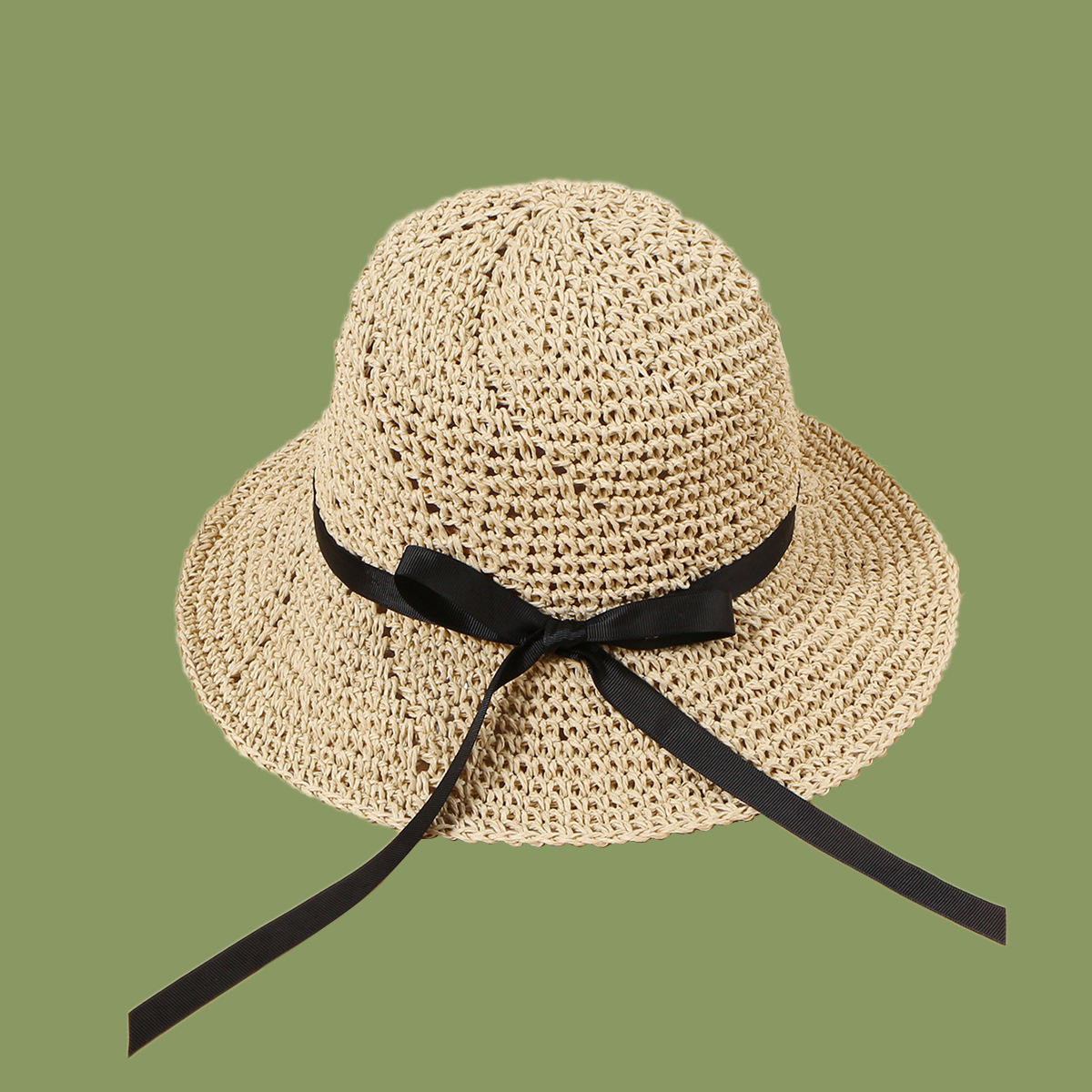 أزياء الصيف الجديدة أقواس الظل المصنوعة يدويًا قبعة القش أنثى واقية من الشمس وقبعة الشاطئ وقبعة الوالدين والطفل display picture 5