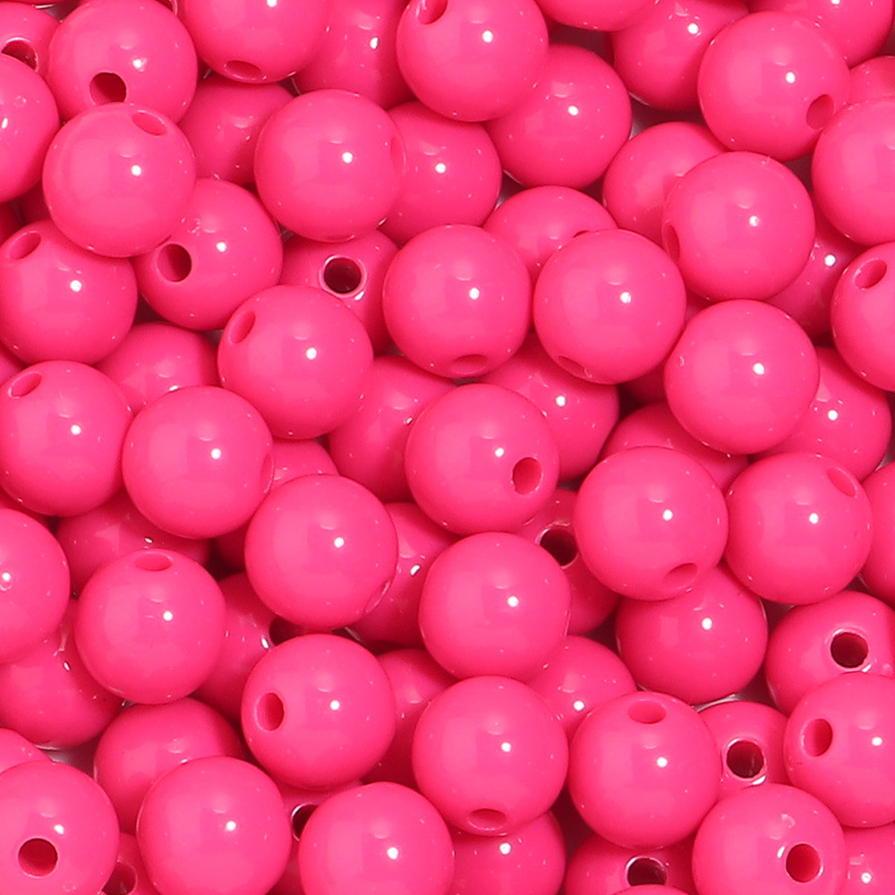 Cuentas redondas acrílicas de color sólido para Navidad, cuentas redondas de color sólido para joyería hecha a mano, accesorios de bricolaje, cuentas redondas de color sólido, cuentas sueltas.