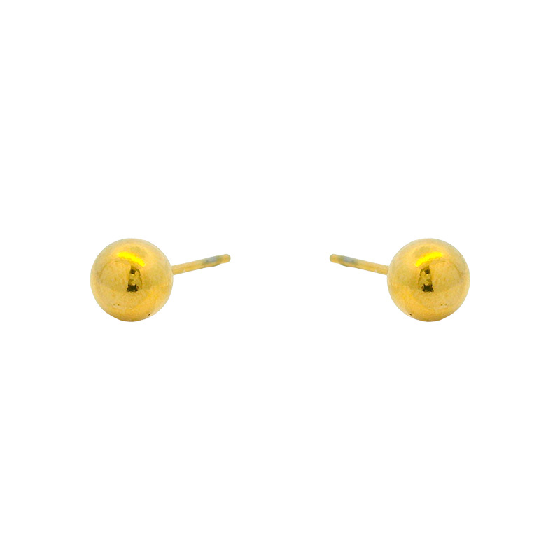 Xuping estilo simple acero inoxidable chapado 14k color pernos de bola geométrica clásicos diarios fáciles de poner auriculares al por mayor